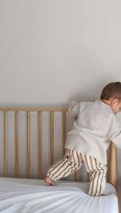 Ribbed Long Sleeve Tee - Caramel Stripe