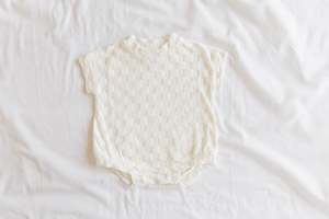 Terry Romper - Cream Chequerboard