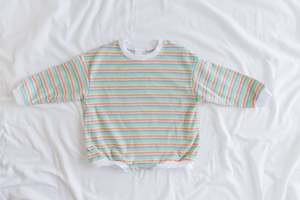 Rainbow Stripe Waffle Romper