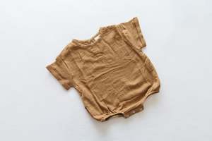 All In Ones: Muslin Romper - Walnut