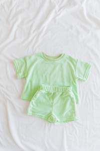 Terry Tee and Short Set - Aqua