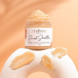 Products: Peach Smoothie Vegan Sugar Scrub Malsea Body Co New Zealand
