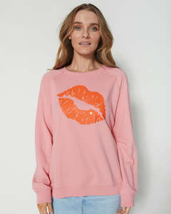 Sale: Stella + Gemma | Sweater | Bubblegum w/ Coral Lips