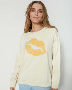 Sale: Stella + Gemma | Sweater | Sand w/ Mustard Lips