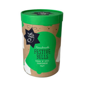 Molly Woopy | Shortbread Festive Bells Cylinder Christmas Cookies