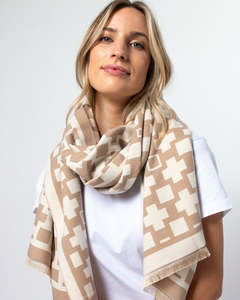 Accessories: Stella + Gemma | Scarf | Cross Beige