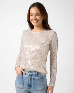 Stella + Gemma | Odessa Sequin Top | Champagne