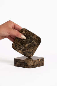 Stone Coasters | Dark Travertine