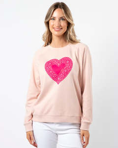 Stella + Gemma | Classic Sweater | Neon Doily Heart