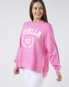 Sale: Stella + Gemma | Sunday Sweater | Bright Pink College Harvard