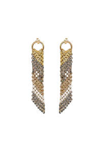 Laura B: Dasha Earrings - Gold/White/Grey