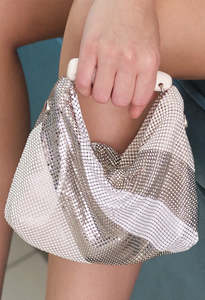 Laura B: Desiré Gala Bag - White/Silver