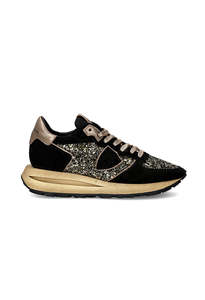 Tropez Haute Low Woman - Glitter Daim Noir