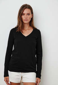 Velvet: Blaire Long Sleeved Top - Black