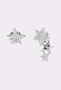 Nova Strass Earrings - Shiny Silver