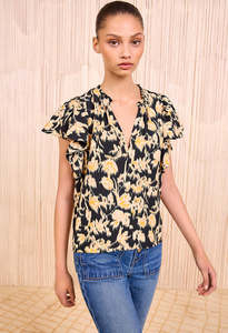 Ulla Johnson: Lilo Flutter Sleeve Blouse - Tourmaline