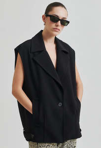Fique Oversize Waistcoat - Black