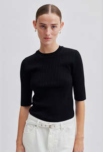 Second Female: Mathi Knit Tee - Black