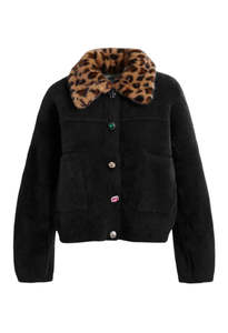 Essentiel Antwerp: Leopard Fur Collar Cardigan