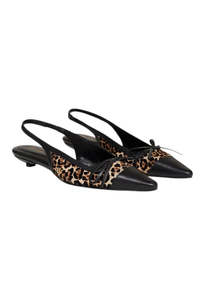 Shoes: Zoey Slingback Heels - Leopard Calf Hair