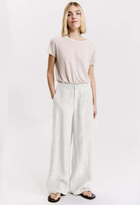 Linen Wide Pant - White