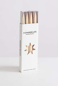 Maison Balzac: Chandelles 4 Tapered Candles - Raffia