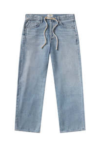 Denim: Brynn Drawstring Trouser - Blue Lace