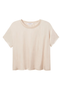 Delphine Luxe Satin Tee - Sugar