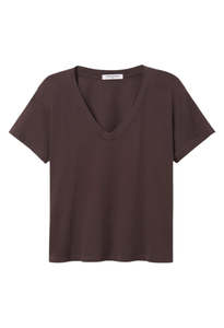 Perfectwhitetee: Hendrix Basic V Neck - Cocoa Powder