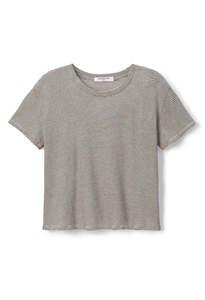 Perfectwhitetee: Harley Box Crew - Ivory/Black Stripe