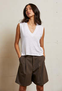 Lucy V-Neck Tank - Natural