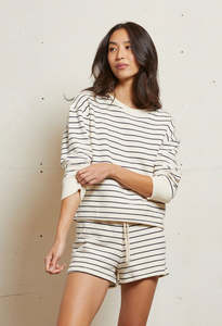Perfectwhitetee: Tyler Sweatshirt - Natural Night Stripe
