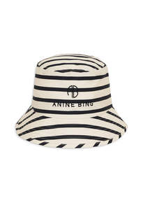 Caps And Hats: One Nicks Bucket Hat - Black Stripe French Terry