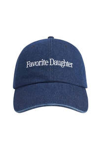 Caps And Hats: Logo Denim Baseball Cap - Dark Wash