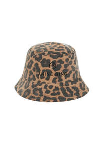Nicks Bucket Hat - Black And Brown Leopard