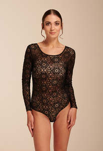 Egi Collections: Lace Bodysuit - Black