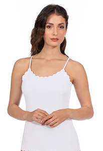 Egi Collections: Scalloped Camisole - White