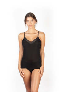 Guipure Motif Camisole - Black