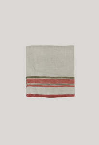 Homeware: Red Selvedge Stripe Linen Napkin