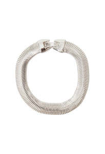 Clare V: Snake Chain Bracelet - Silver