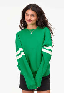 Clare V: Varsity Sweatshirt - Green