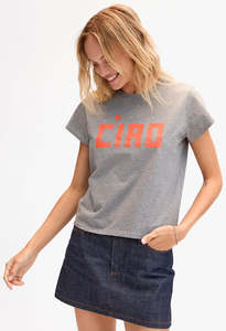Classic Tee - Grey Melange / Orange Block Ciao