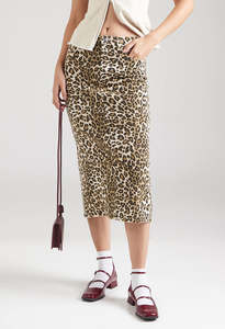 Skirts: HarveyMD Print Skirt - Leo Print