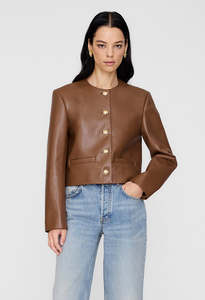 Amber Jacket - Cognac Recycled Leather