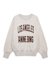 Sweaters And Knits: Harry Shrunken Sweatshirt LA - Oatmeal Melange