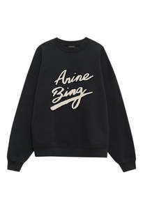 Sweaters And Knits: Miles Sweatshirt Chenille Signature - Black