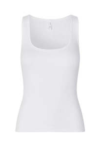 T Shirts: Saamanza Tank Top - White