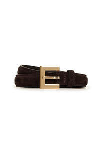 Belts: Nicola Belt - Dark Brown Suede