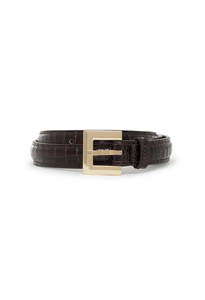 Belts: Nicola Belt - Dark Brown Embossed
