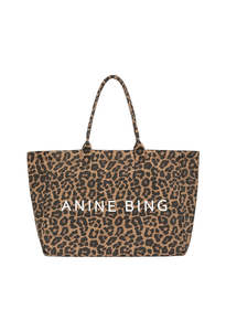 Leo Canvas Tote - Black And Brown Leopard